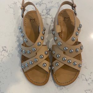 Marc Fisher Tan Studded Sandals 8 1/2